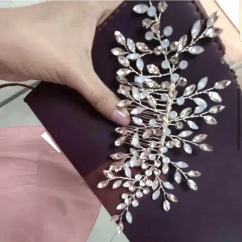 Luxury Bridal Crystal Hair Piece Comb - Picture 6 of 8
